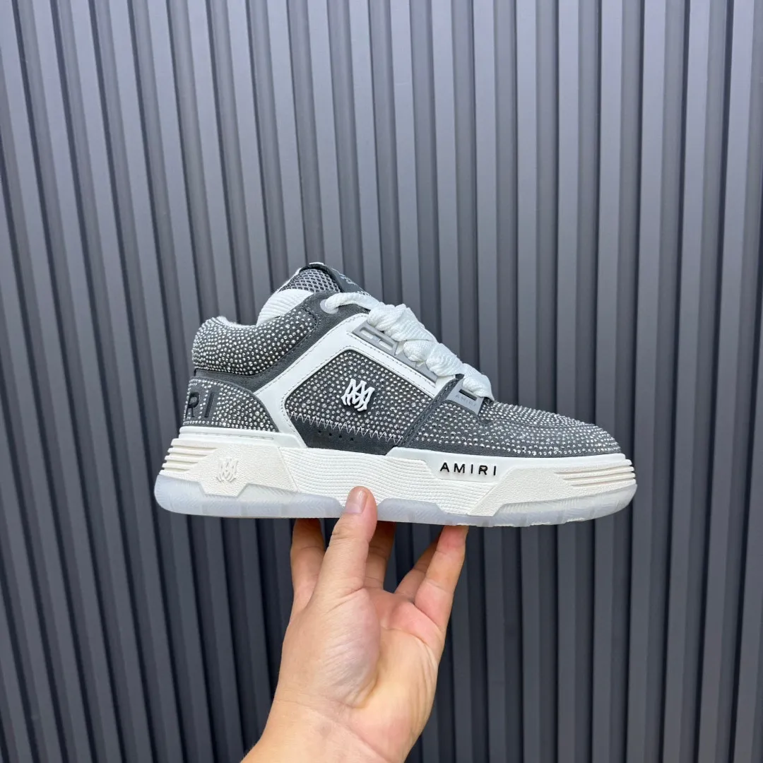 Men's men's shoes 💰800 AMIRI Amir Couple's new hot brick high street sneakers with bone sports shoes, toe-layer cowhide upper, upper side bones, purely hand-stitched, with good three-dimensional effect, customized metal LOGO, code number 35-44 (45, 46 customized)